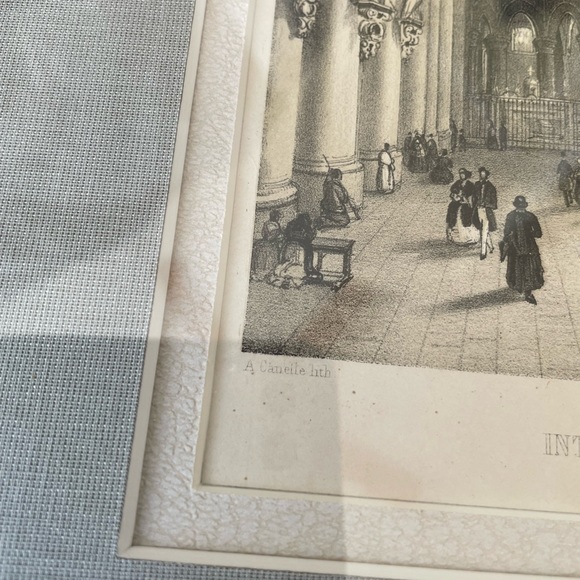 Antique Lithograph 'Interieur De St Gudule' - Picture 5 of 12